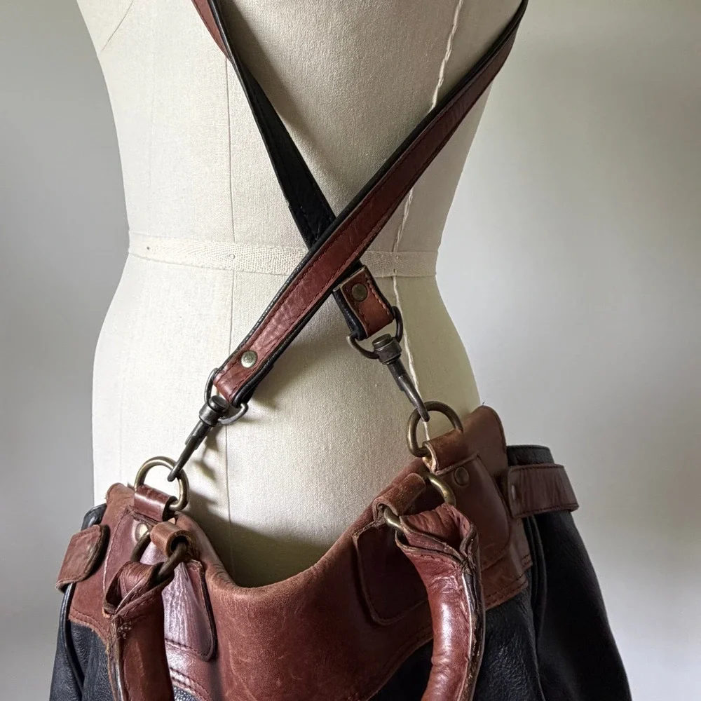 Wilsons Leather Messenger Bag Brown Black Leather Crossbody Satchel Laptop Bag